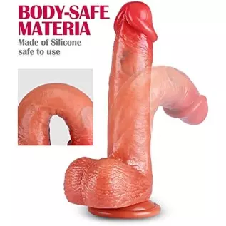 Suction Cup Realistic Dildos 8 Inch - Silicone Fake Penis Adult Sex Toys for Women Pleasure, Soft Beginner Dildo for Shower, Lif