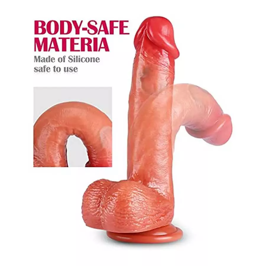 Suction Cup Realistic Dildos 8 Inch - Silicone Fake Penis Adult Sex Toys for Women Pleasure, Soft Beginner Dildo for Shower, Lif