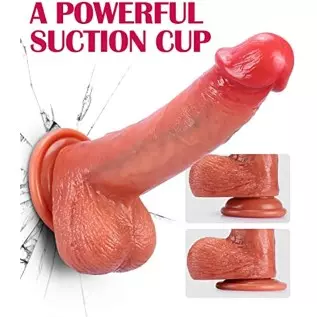 Suction Cup Realistic Dildos 8 Inch - Silicone Fake Penis Adult Sex Toys for Women Pleasure, Soft Beginner Dildo for Shower, Lif