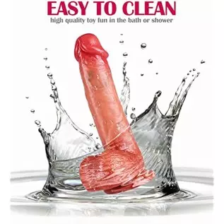 Suction Cup Realistic Dildos 8 Inch - Silicone Fake Penis Adult Sex Toys for Women Pleasure, Soft Beginner Dildo for Shower, Lif