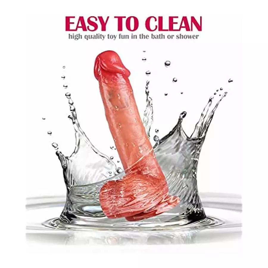 Suction Cup Realistic Dildos 8 Inch - Silicone Fake Penis Adult Sex Toys for Women Pleasure, Soft Beginner Dildo for Shower, Lif
