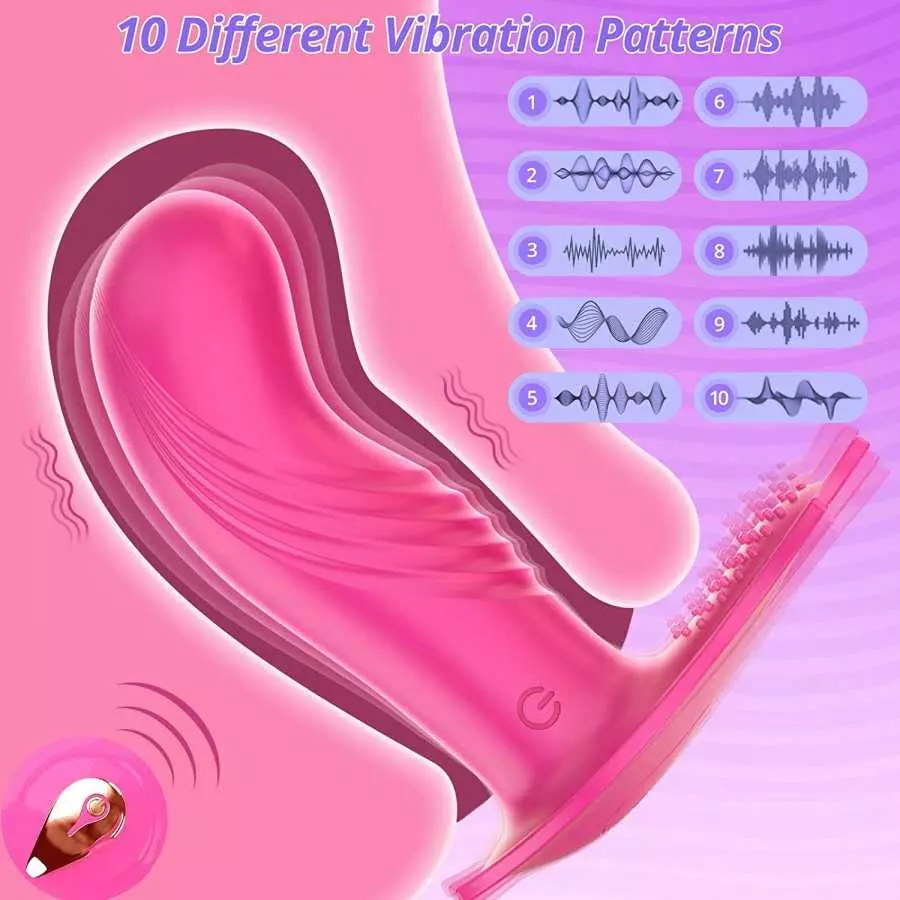 G Spot Vibrator Dildo with 10 Vibrating Modes, Remote Control Whisper-Quiet Panty Vibrator for G spot Stimulation, Dual Stimulat