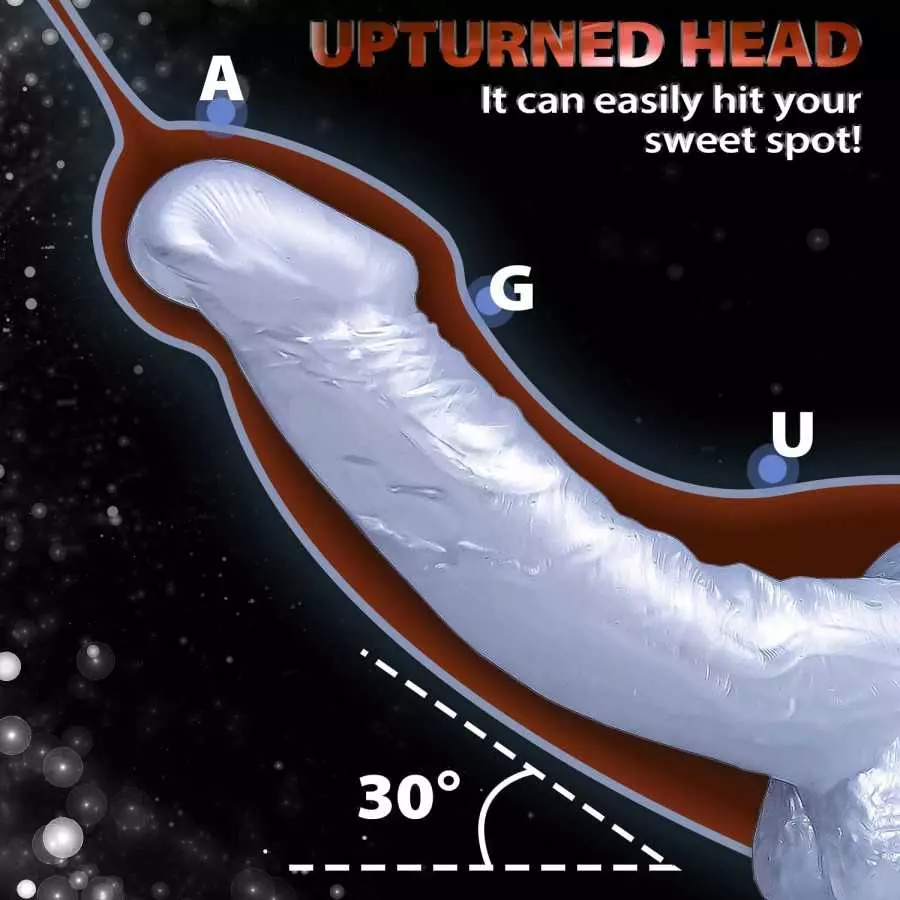 7.5” Realistic Dildo for Beginners, Small Dildo with Suction Cup and Curved Shaft for Women Men Hands-Free Masturbation, Straple