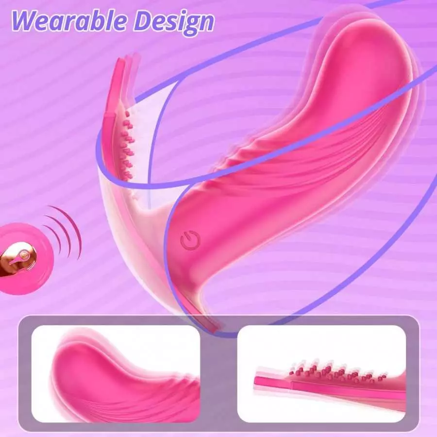 G Spot Vibrator Dildo with 10 Vibrating Modes, Remote Control Whisper-Quiet Panty Vibrator for G spot Stimulation, Dual Stimulat