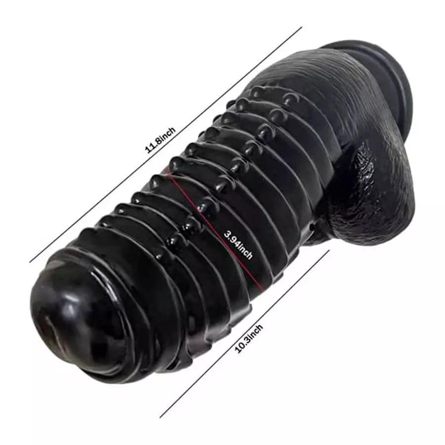 Acudani Lifelike 11.8 Inch Long 3.74 Inch Dildo, Black