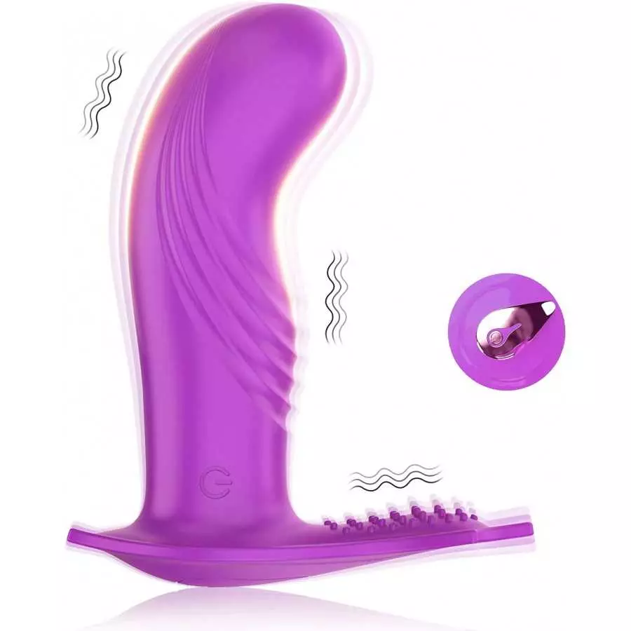 G Spot Vibrator Dildo with 10 Vibrating Modes, Remote Control Whisper-Quiet Panty Vibrator for G spot Stimulation, Dual Stimulat