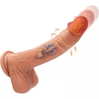 Thrusting Vibrator Dildo for Women,8.5" Realistic Heating Vibrating Dildo Thruster Throat Trainer, Silicone Suction Cup Dildo Se