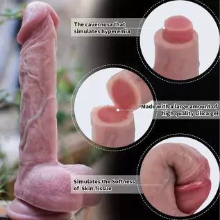 8.77 Inch Realistic Dildo, Body-Safe Material Lifelike Huge Penis, Adult Sex Toys for Women, Flexible Dildos with Suction Cup fo