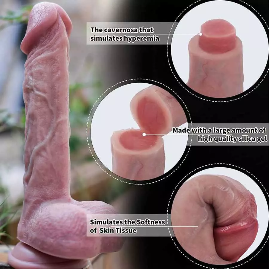 8.77 Inch Realistic Dildo, Body-Safe Material Lifelike Huge Penis, Adult Sex Toys for Women, Flexible Dildos with Suction Cup fo