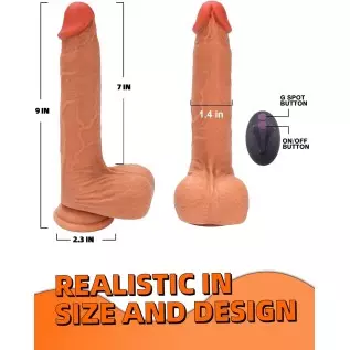 Thrusting Vibrator Dildo for Women,8.5" Realistic Heating Vibrating Dildo Thruster Throat Trainer, Silicone Suction Cup Dildo Se