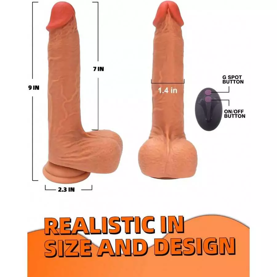 Thrusting Vibrator Dildo for Women,8.5" Realistic Heating Vibrating Dildo Thruster Throat Trainer, Silicone Suction Cup Dildo Se