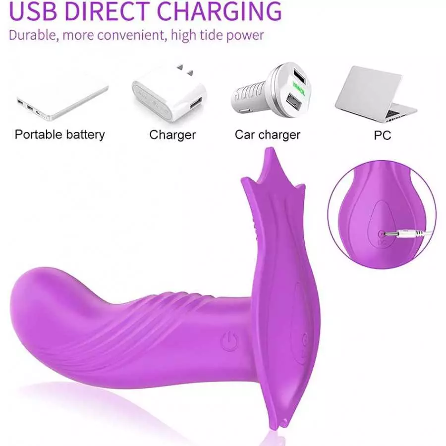 G Spot Vibrator Dildo with 10 Vibrating Modes, Remote Control Whisper-Quiet Panty Vibrator for G spot Stimulation, Dual Stimulat