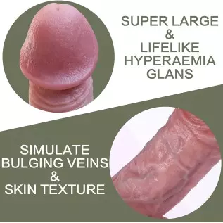 8.77 Inch Realistic Dildo, Body-Safe Material Lifelike Huge Penis, Adult Sex Toys for Women, Flexible Dildos with Suction Cup fo