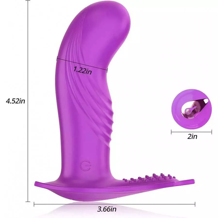G Spot Vibrator Dildo with 10 Vibrating Modes, Remote Control Whisper-Quiet Panty Vibrator for G spot Stimulation, Dual Stimulat