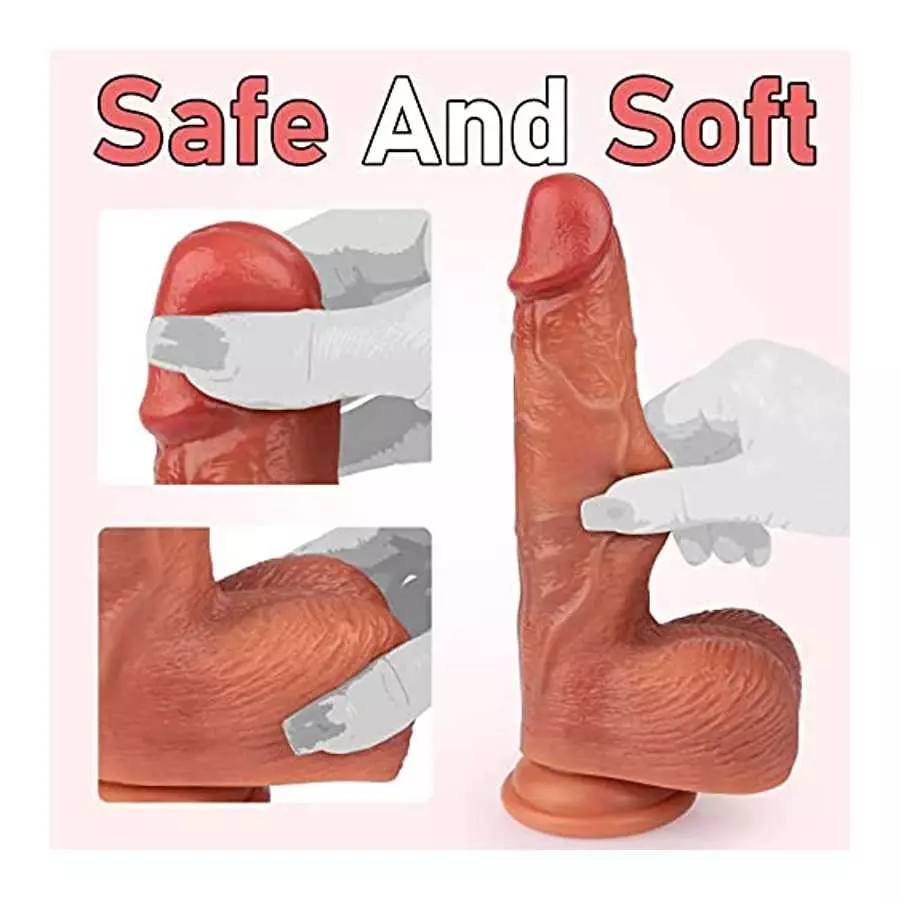 8.3 Inch Thrusting Dildo Vibrator Sex Toys for Women, Realistic Vibrating Dildos with 3 Thrusting & Rotating Actions 5 Vibration