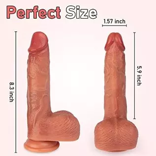 8.3 Inch Thrusting Dildo Vibrator Sex Toys for Women, Realistic Vibrating Dildos with 3 Thrusting & Rotating Actions 5 Vibration