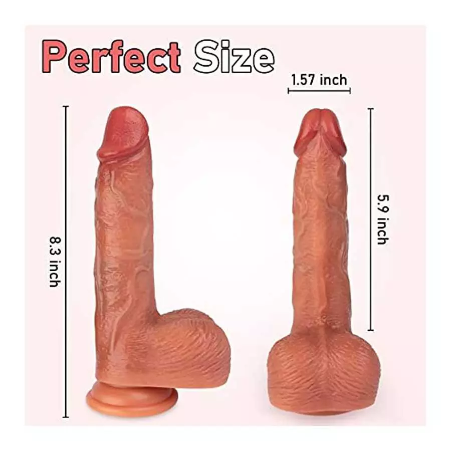 8.3 Inch Thrusting Dildo Vibrator Sex Toys for Women, Realistic Vibrating Dildos with 3 Thrusting & Rotating Actions 5 Vibration