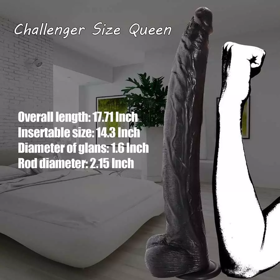 17.5 Inch Huge Dildo with Small Glans, Big Dildos with Strong Suction Cup for Hands-Free Play, Realistic Dildo with Big Cock for