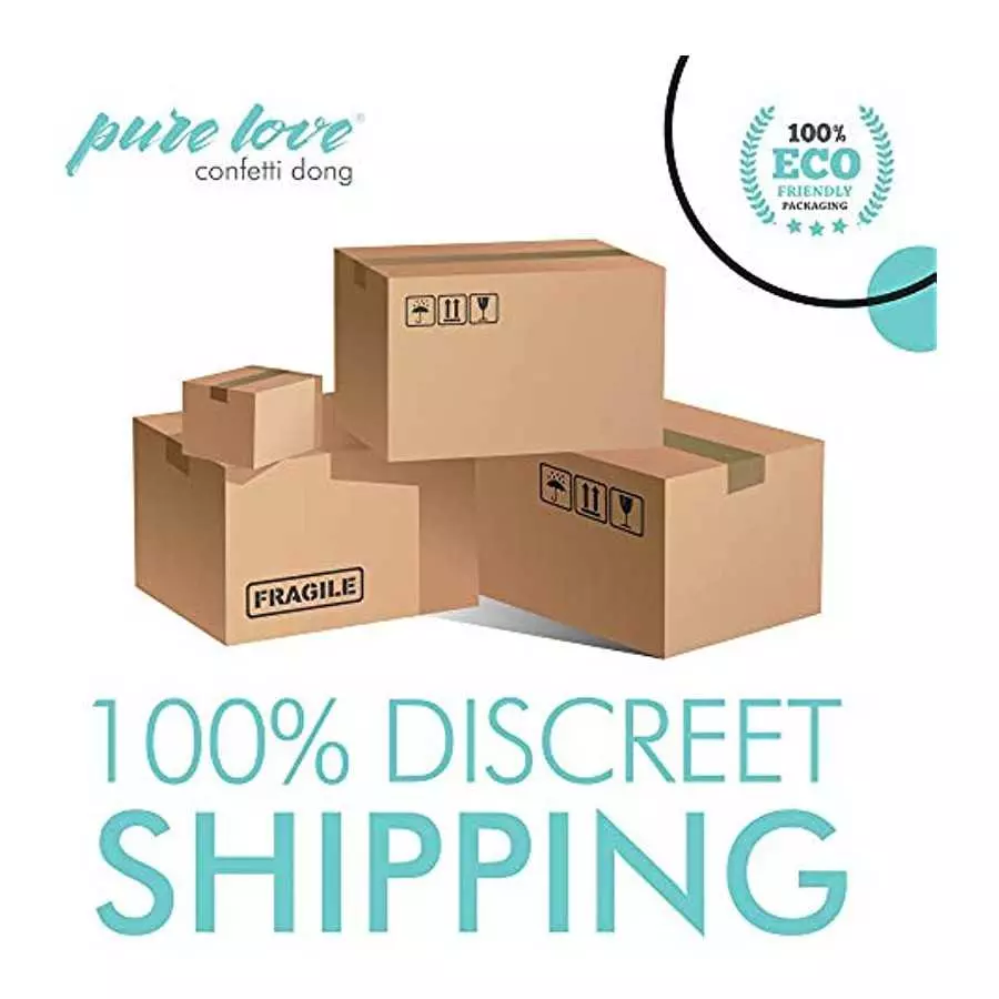 Pure Love 7.5" Confetti Clear Silicone Dildo With Suction Cup, Harness Compatible Adult Sex Toy