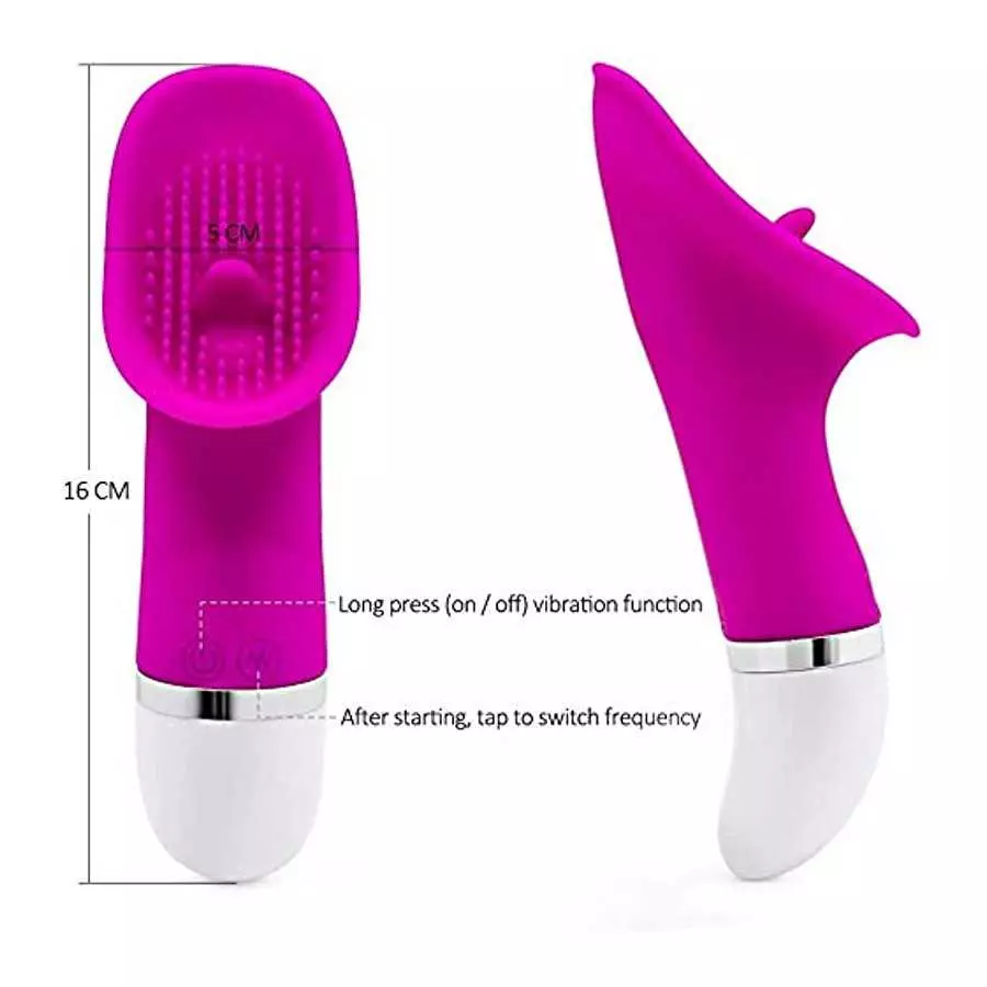 Women's Clit Stimulation G-spot Dildo Tongue Vibrator, Female Adult Toys Clit Stimulator Tongue Licking Toys Clit G-spot Nipple 