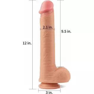 Large Strap on Dildo Dual Density Silicone Anal Dildo Realistic Huge Suction Cup Dildo Big Horse Dildo (12 inches)