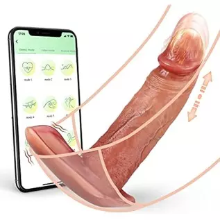 5.7 Inch Realistic Dildos, app Control Vibrator Large Dildos, Telescoping Thrust Wearable Panty Vibrator Anal Dildos,Thrusting D