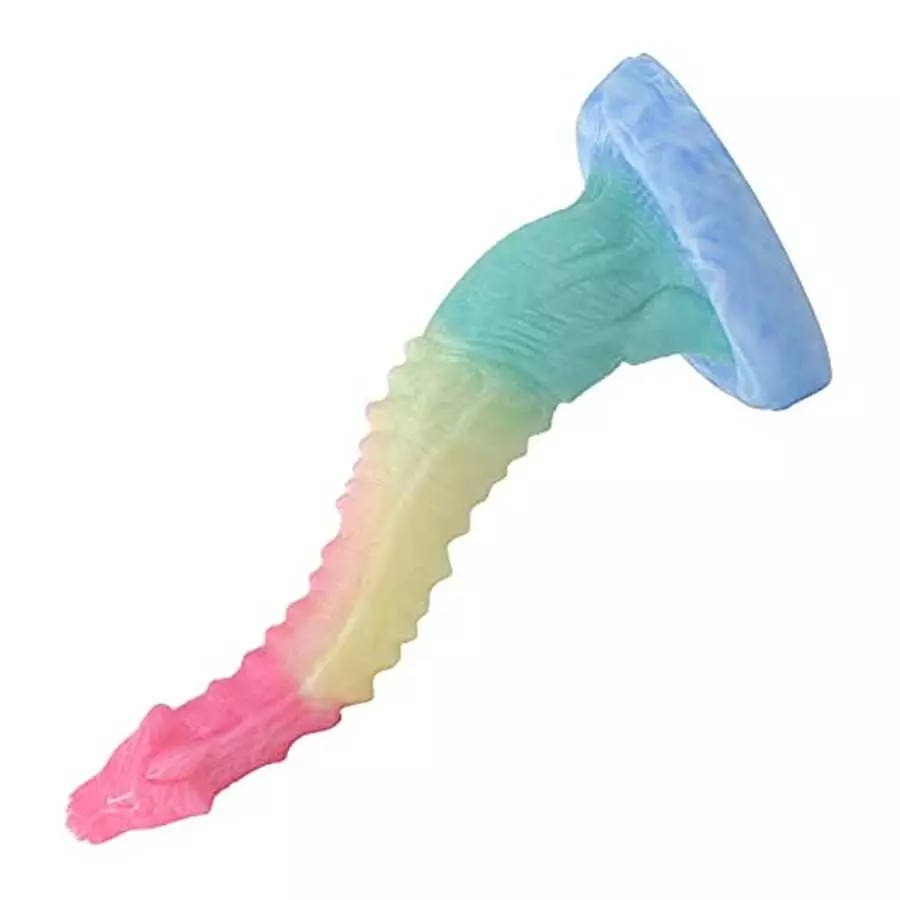 10 inch Realistic S-Shaped Dragon Suction Cup Dildo, Long Pink Silicone Dildos Barde Shape Anal Butt Plug Adult Toys Anal Dildo