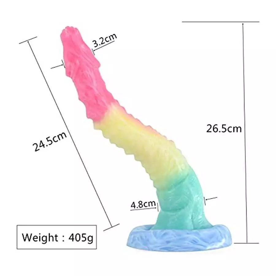 10 inch Realistic S-Shaped Dragon Suction Cup Dildo, Long Pink Silicone Dildos Barde Shape Anal Butt Plug Adult Toys Anal Dildo