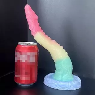 10 inch Realistic S-Shaped Dragon Suction Cup Dildo, Long Pink Silicone Dildos Barde Shape Anal Butt Plug Adult Toys Anal Dildo