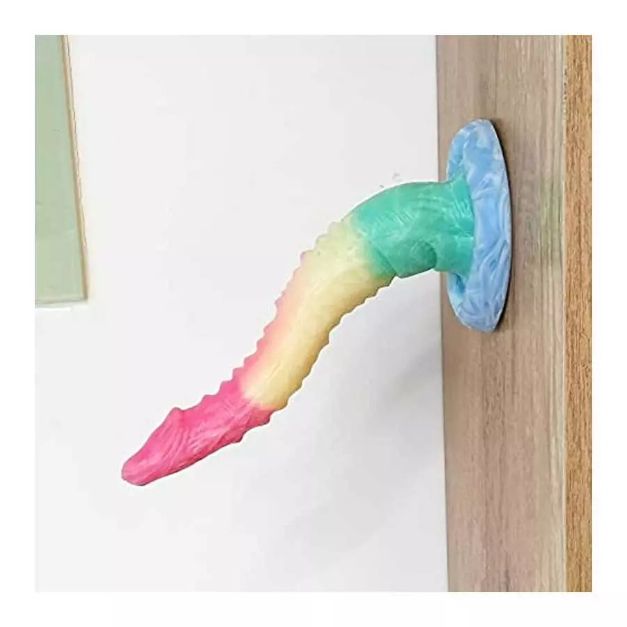 10 inch Realistic S-Shaped Dragon Suction Cup Dildo, Long Pink Silicone Dildos Barde Shape Anal Butt Plug Adult Toys Anal Dildo