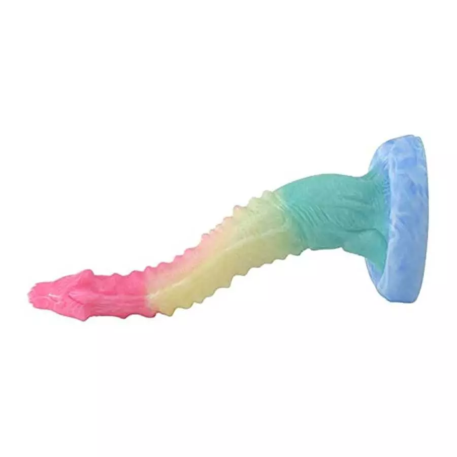 10 inch Realistic S-Shaped Dragon Suction Cup Dildo, Long Pink Silicone Dildos Barde Shape Anal Butt Plug Adult Toys Anal Dildo