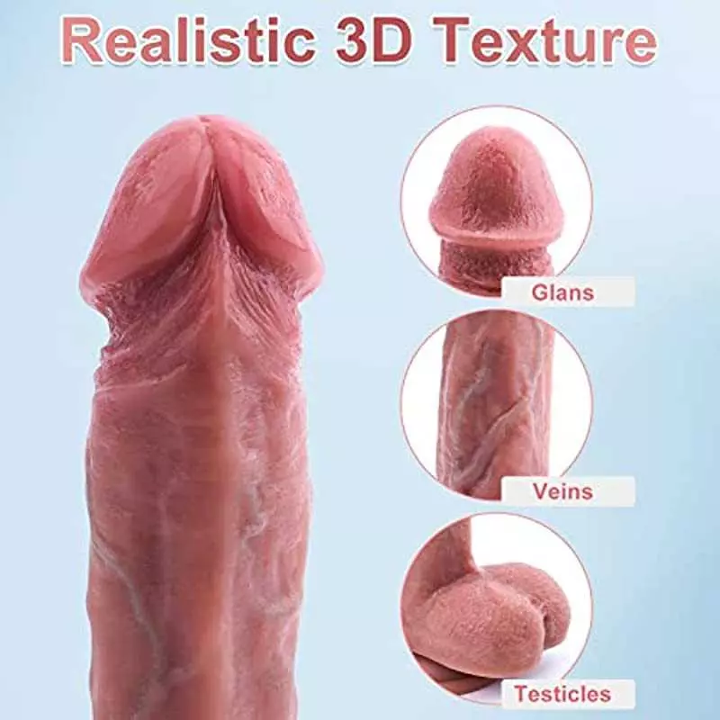 Thrusting Dildo Vibrator with Vibrating & Heating, Soft Realistic Silicone Anal Dildos for Clit G-spot Stimulation, Remote Contr