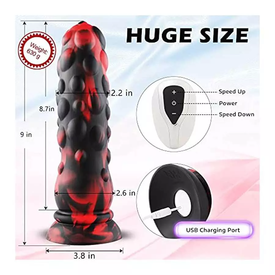 Huge Dildo Monster Dildo Fat Dildos, Fantasy Knot Dildo Vibrator for Strap On, 9 Inch Lifelike Soft Big Realistic Penis