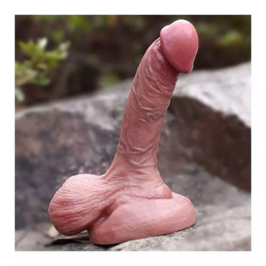 6.69 Inch Huge Realistic Dildos, Women Masturbator, Man’s Large Heatable Flexible Penis, Manual Thrusting Dildo, Lifelike Silico