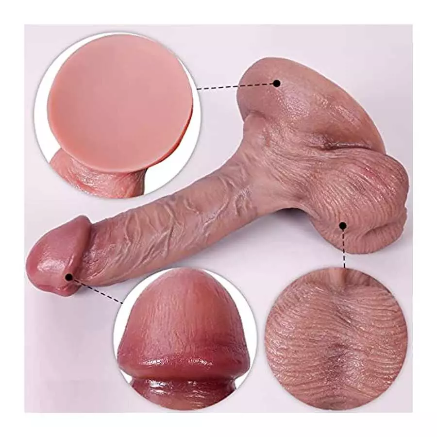 6.69 Inch Huge Realistic Dildos, Women Masturbator, Man’s Large Heatable Flexible Penis, Manual Thrusting Dildo, Lifelike Silico