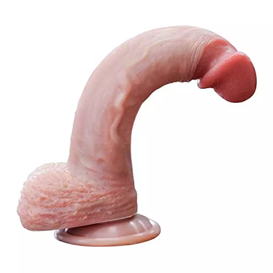 Realistic Dildo Feels Like Skin, G Spot Stimulator Adult Sex Toys for Women Soft Silicone Anal Dildo with Suction Cup for Hands-