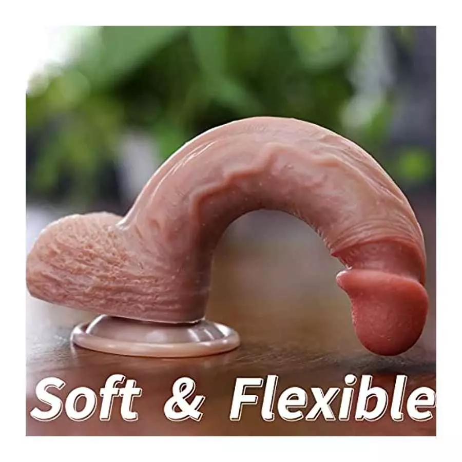 Realistic Dildo Feels Like Skin, G Spot Stimulator Adult Sex Toys for Women Soft Silicone Anal Dildo with Suction Cup for Hands-