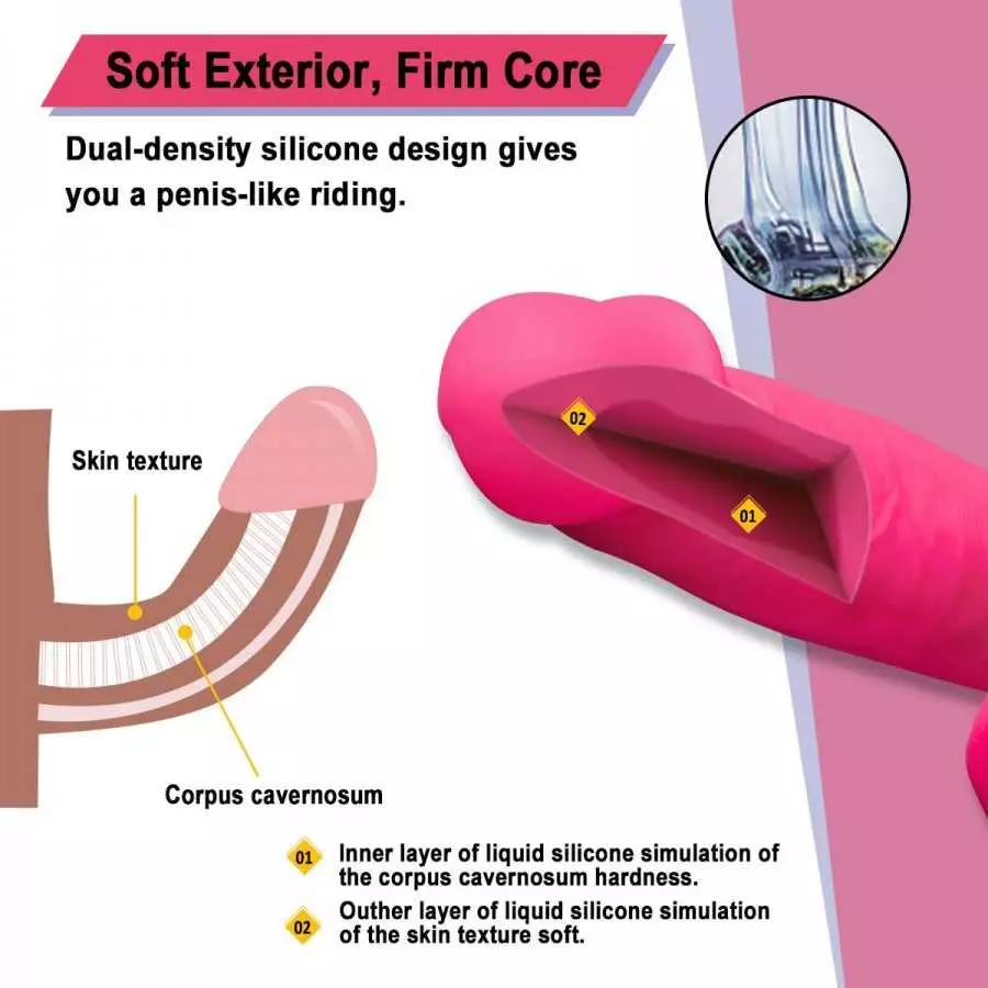 9.5 Inch Realistic Dildo, Dual Density Liquid Silicone Lifelike Penis with Strong Suction Cup for Hands-Free Play Flexible Cock