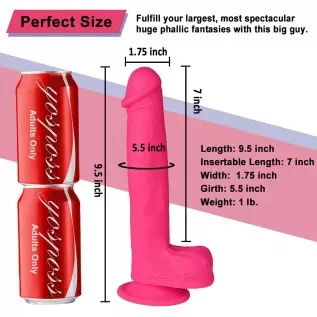 9.5 Inch Realistic Dildo, Dual Density Liquid Silicone Lifelike Penis with Strong Suction Cup for Hands-Free Play Flexible Cock