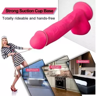 9.5 Inch Realistic Dildo, Dual Density Liquid Silicone Lifelike Penis with Strong Suction Cup for Hands-Free Play Flexible Cock