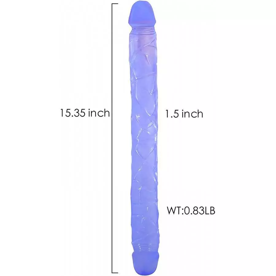 15.4 inch Super Long Double Ended Dildo Sex Toys, Flexible Purple Dildos for Women, Lesbian, Couple, Anal, G spot