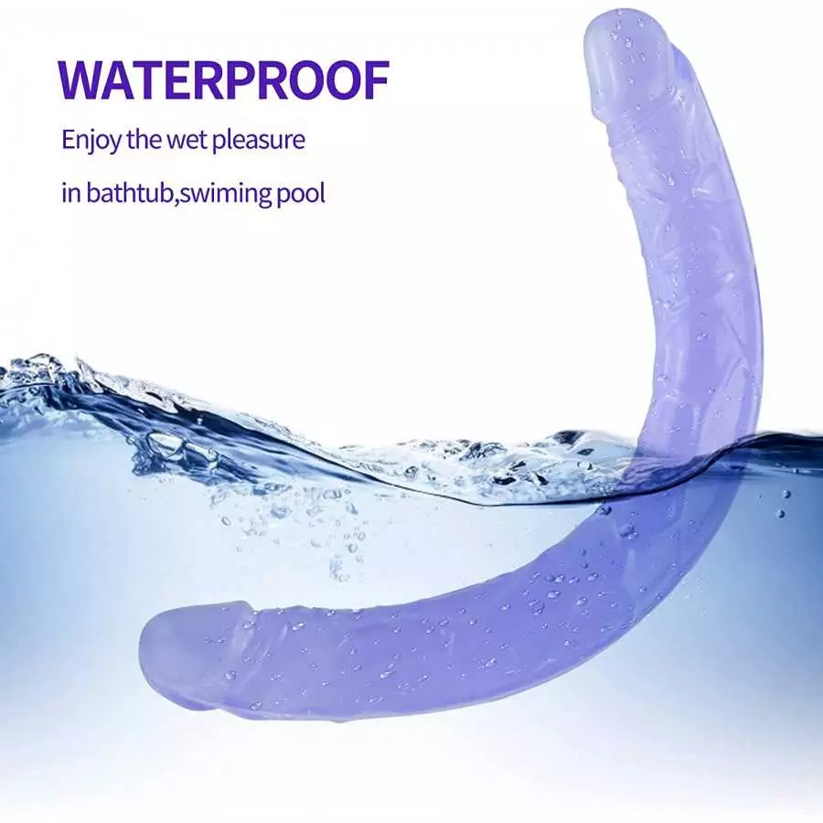 15.4 inch Super Long Double Ended Dildo Sex Toys, Flexible Purple Dildos for Women, Lesbian, Couple, Anal, G spot
