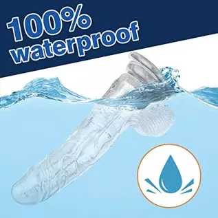 Realistic Dildo for Women Sex Toy,10 Wobble& Vibrations Clear Realistic Vibrator,with Strong Suction Cup,for Hands-Free,for Vagi