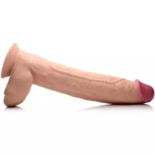 Raging Rhino 17 Inch Veiny Dildo With Balls Flesh Raging Rhino 17 Inch Veiny Dildo With Balls Flesh