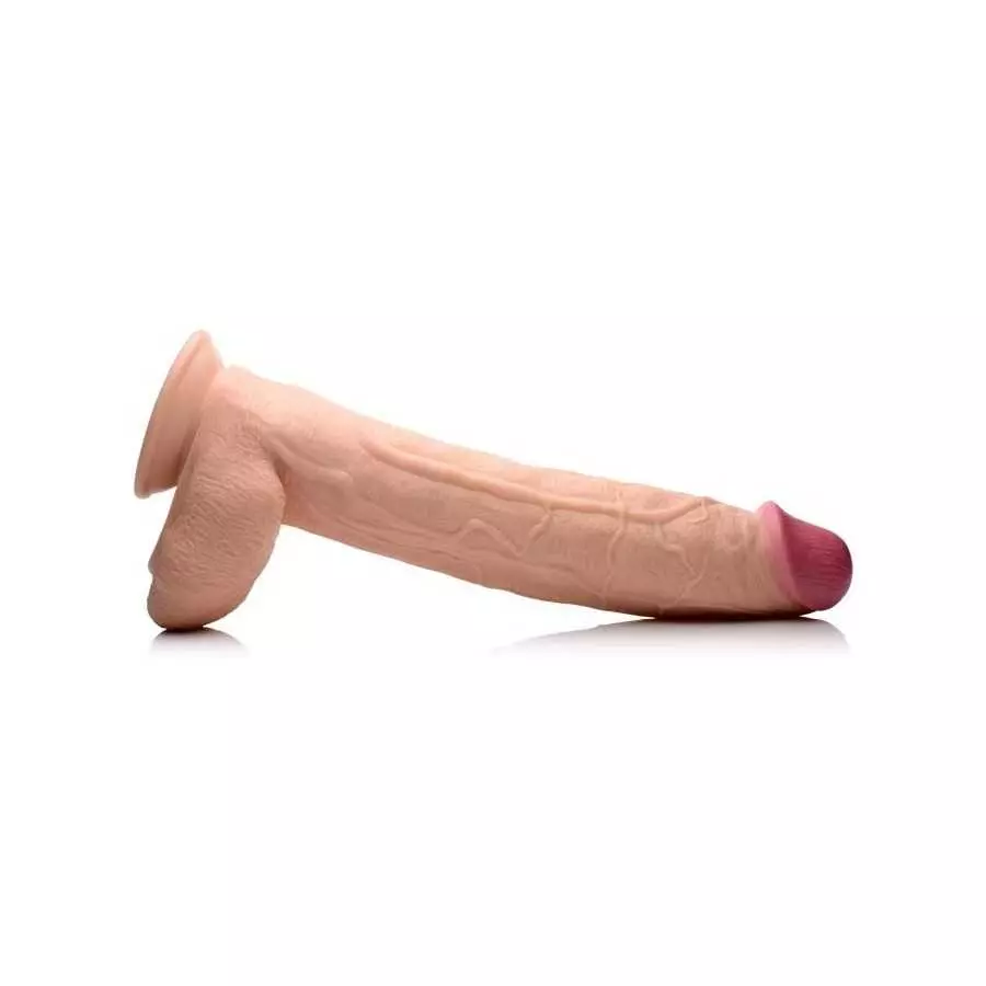 Raging Rhino 17 Inch Veiny Dildo With Balls Flesh
