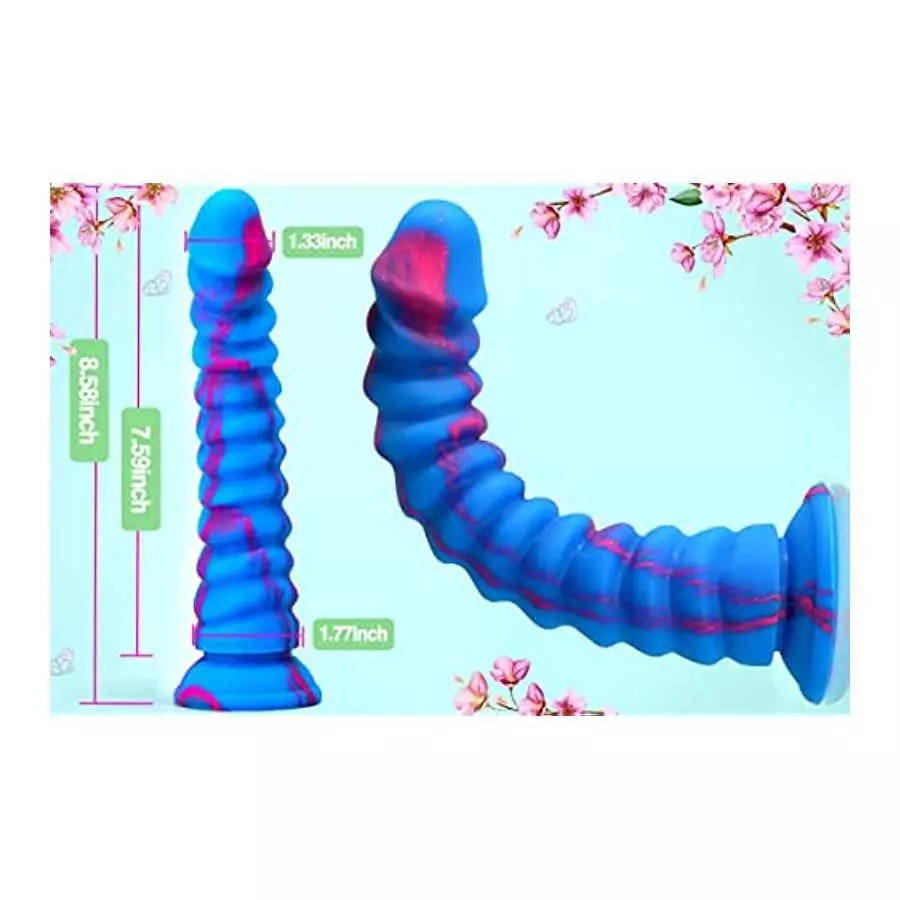 MEBAULT Realistic Dildo 8.58 Inch G-spot Dildo Silicone Ribbed Fake Penis with Strong Suction Cup and Lifelike Glans Sex Toys fo
