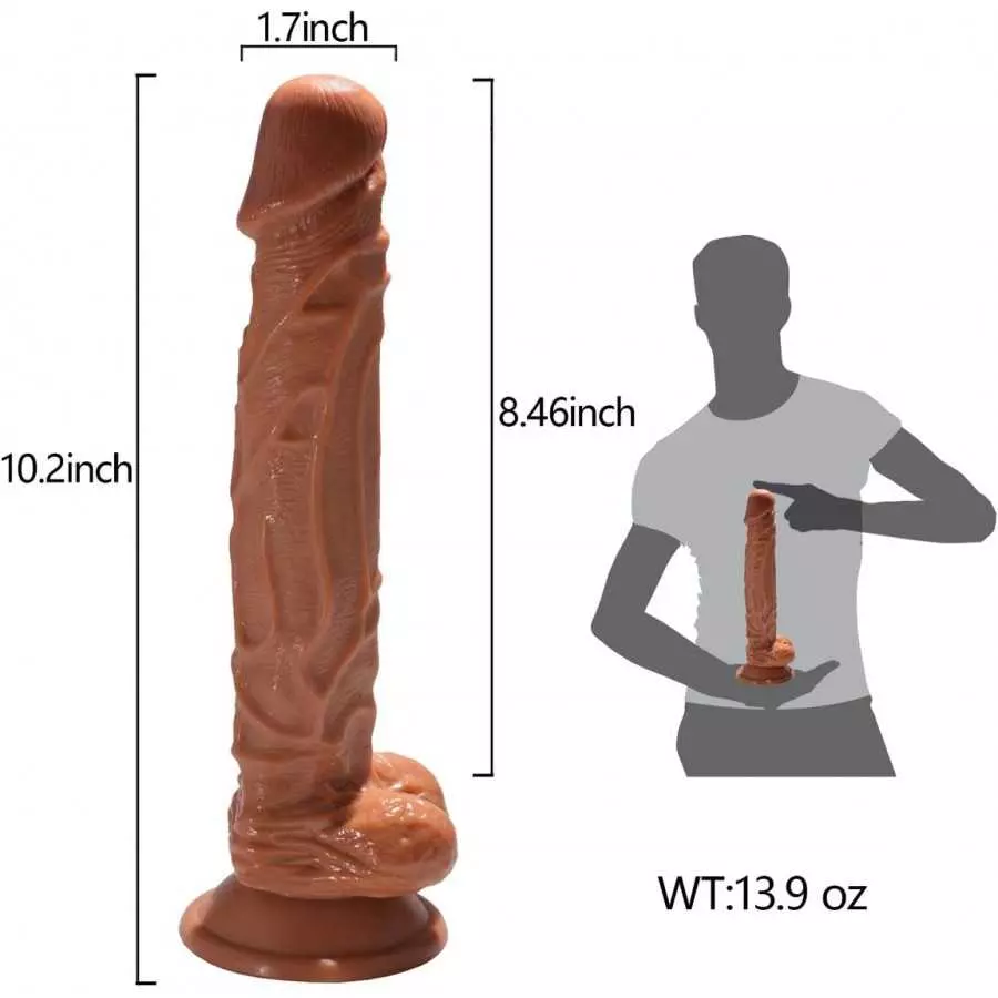 10 Inch Realistic Dildo with Suction Cup for Hands-Free Play,Penis Dong with Balls Adult Sex Toys for Female Masturbation