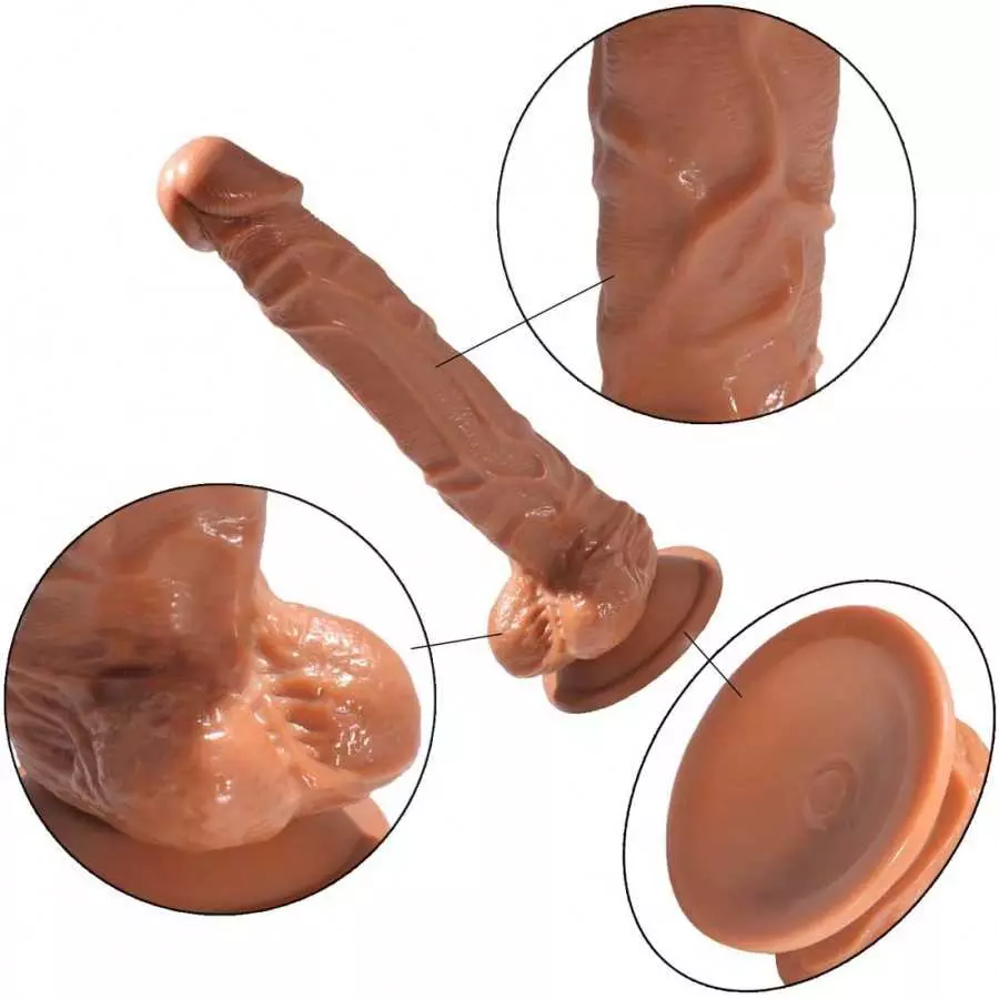 10 Inch Realistic Dildo with Suction Cup for Hands-Free Play,Penis Dong with Balls Adult Sex Toys for Female Masturbation