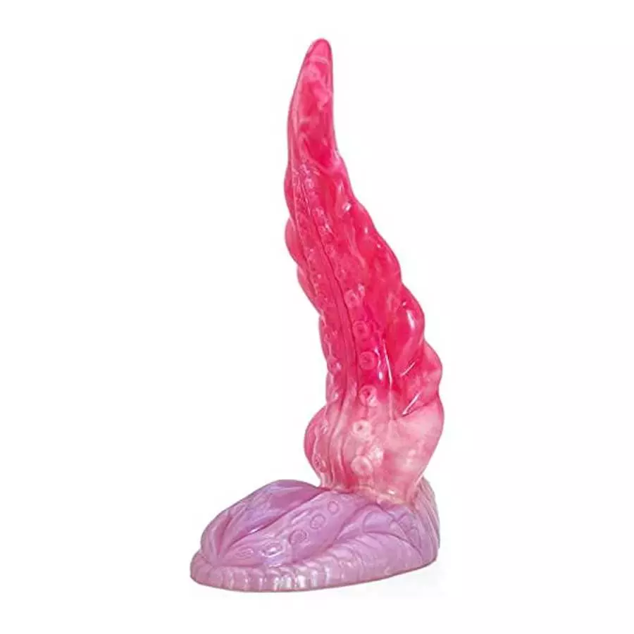 9.25 inch Realistic Long S-Shape Tentacle Dildo, Thick Pink Silicone Anal Plug Octopus Suction Cup Dildos for Women and Men Coup