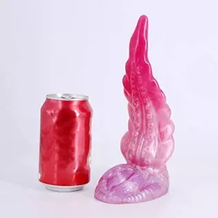 9.25 inch Realistic Long S-Shape Tentacle Dildo, Thick Pink Silicone Anal Plug Octopus Suction Cup Dildos for Women and Men Coup